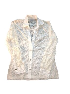 Chicos Lacy Button Up Blouse Size 0